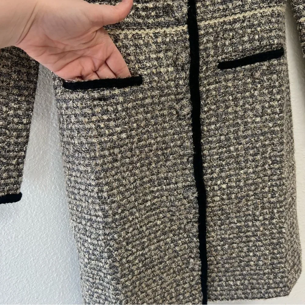 J. Crew Collection V-neck lady dress in tinsel tweed Size 4 NWT